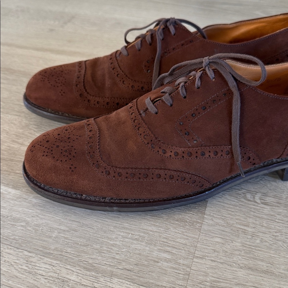 Cole Haan Bench Wingtip Derby Shoes Men’s 9 1/2 D Brown Leather Made in England - Picture 3 of 15
